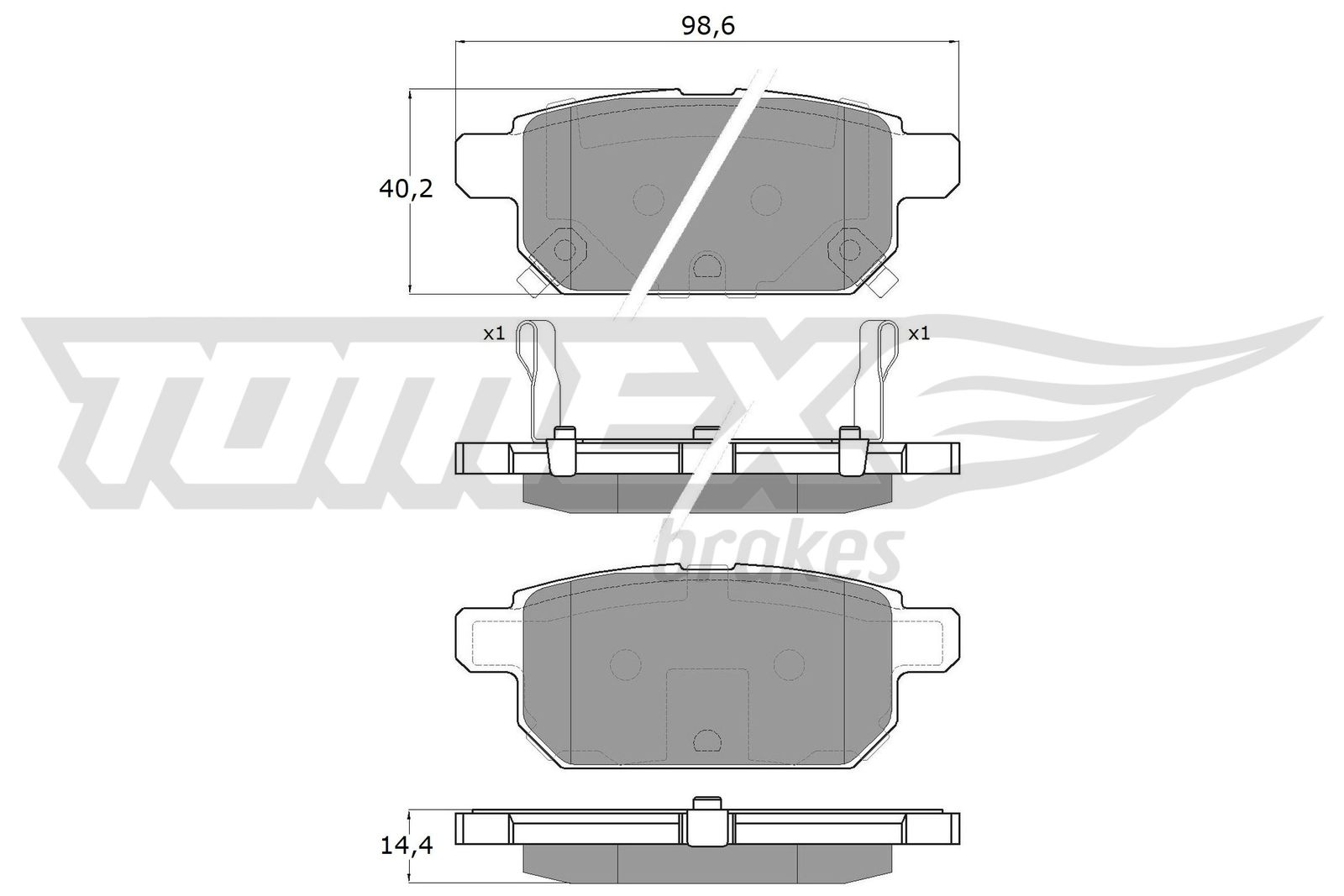 Sada brzdových platničiek kotúčovej brzdy TOMEX Brakes